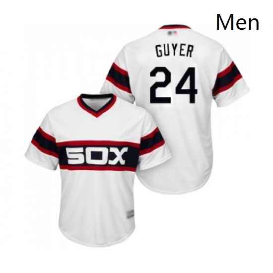 Mens Chicago White Sox 24 Brandon Guyer Replica White 2013 Alternate Home Cool Base Baseball Jersey